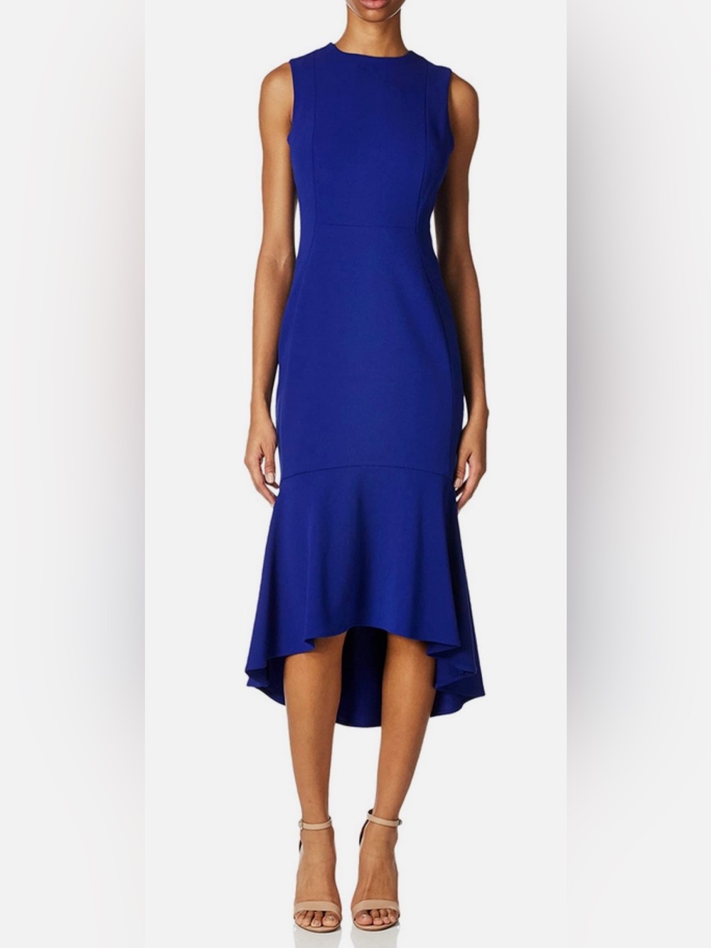 Calvin Klein Royal Blue Sleeveless High-Low Dress